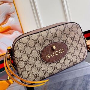 Gucci Beige and Brown Monogram Crossbody Bag